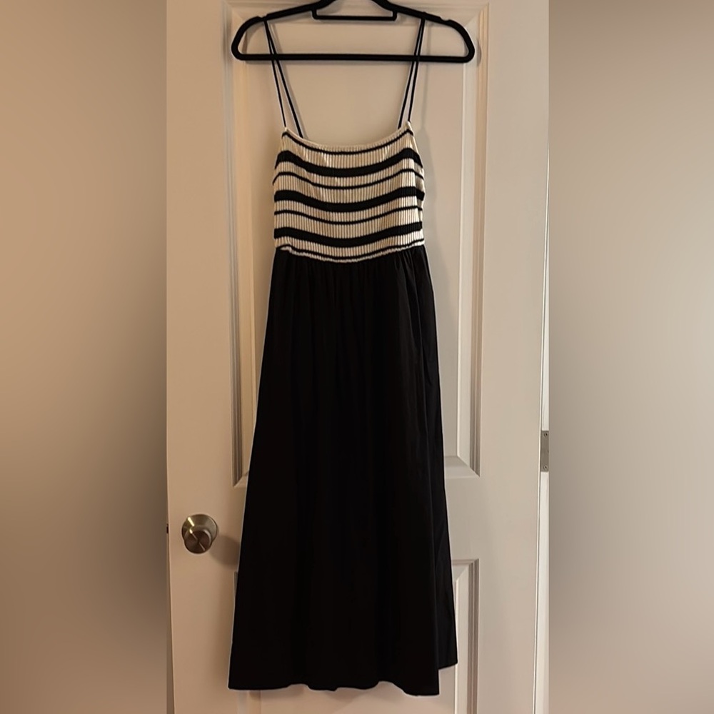 Zara Midi Dress Black/White size medium - Picture 5 of 10